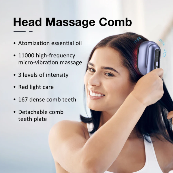 The LeStrova: Red Light Therapy Electric Massage Comb