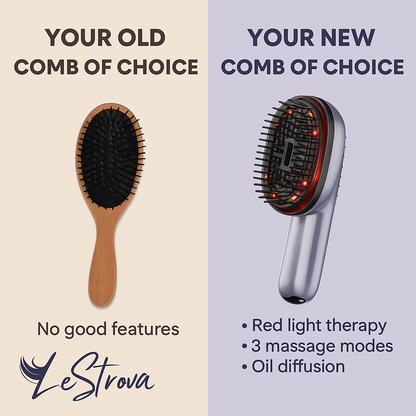 The LeStrova: Red Light Therapy Electric Massage Comb